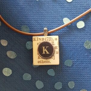 "K" Necklace, Scrabble Piece, Approx 16 Inch